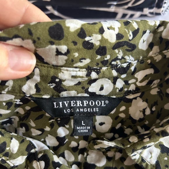 Liverpool Black and White Boxy Buttoned Blouse - Picture 6 of 8